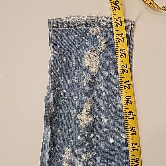 Flying Monkey Distressed Crop Straight Jeans 26 Blue Mid-Rise Denim Pants Y2347 - Picture 13 of 14